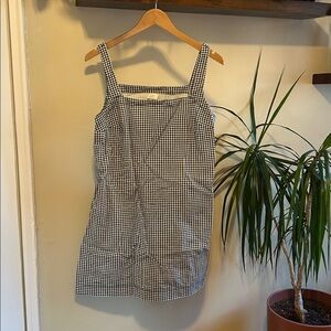 a new day | gingham square neck linen blend dress